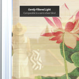 Red Lantern Bamboo Window Shade Blind - Lotus Blossom 72" Wide Red Lantern