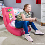 X Rocker Super Mario Peach Video Gaming Floor Chair, Official All-Star Edition Nintendo Collectible, Faux Leather, Foldable, 5000201, 33.46" x 16.14" x 25.59", Princess Peach Pink X Rocker