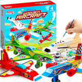 Klever Kits 4 DIY Wooden Aircrafts-Build & Paint Your Own Wooden Airplane Craft Kit, Art & Craft Kit DIY Projects, Easy to Assemble Birthday Gifts for Boys 6-12 Year Old Klever Kits