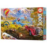 Educa - Hot Air Balloon Valley - 3000 Piece Jigsaw Puzzle - Puzzle Glue Included - Completed Image Measures 47.24"x 37.79" - Ages 14+ (19947) Educa