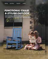 KINGYES Outdoor Patio Rocking Chair,(Plum Rocker) Blue KINGYES