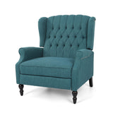 Christopher Knight Home Salome Push Back Recliner, Teal, Dark Brown 33.25D x 37.75W x 42.5H in GDFStudio