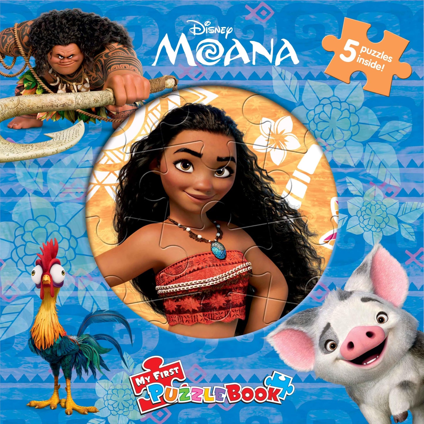 Disney Moana My First Puzzle Book - Jigsaw Puzzles for kids, 10-page board book, 5 puzzles to enjoy