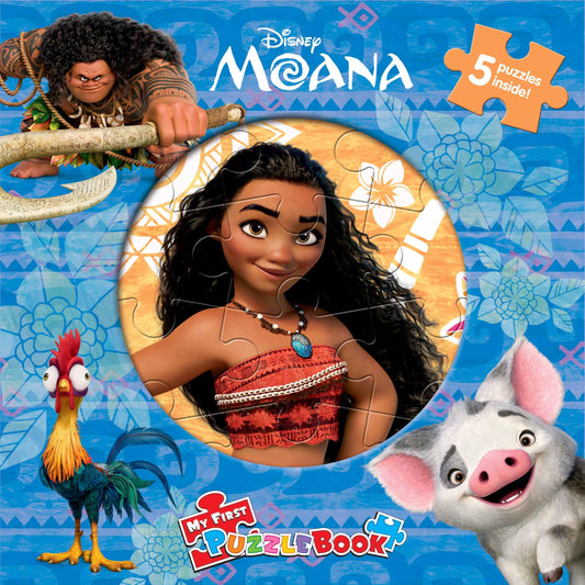 Disney Moana My First Puzzle Book - Jigsaw Puzzles for kids, 10-page board book, 5 puzzles to enjoy