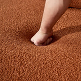 BAMOOLI 119'' Curved Sofa Couch, Mid Century Modern Half Moon Living Room Sofa, Luxury 4-Seat Sofa Couch with High-Density Foam Filled, Sherpa Lamb Fabric Sectional Sofa for Apartment, Office, Orange BAMOOLI