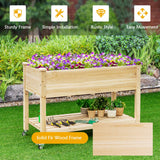 S AFSTAR Raised Garden Bed with Legs, 48x24x33 inch Mobile Elevated Wood Planter Box w/Lockable Wheels, Garden Bed On Wheels for Vegetable Flower Herb Outdoor Indoor S AFSTAR