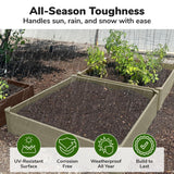 One Sweet Earth Raised Garden Bed - 4x4 ft Planter Box - Weathered Wood HDPE - No Tools Needed - DIY Kit for Urban Gardening, Flowers, Herbs & Vegetables - Made in The USA One Sweet Earth
