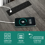 YITAHOME U Shaped Desk with Power Outlets & LED Lights, 79" Reversible L Shaped Desk with Drawers, Corner Computer Desk Office Desk with Monitor Stand & Storage Shelves, Grey YITAHOME