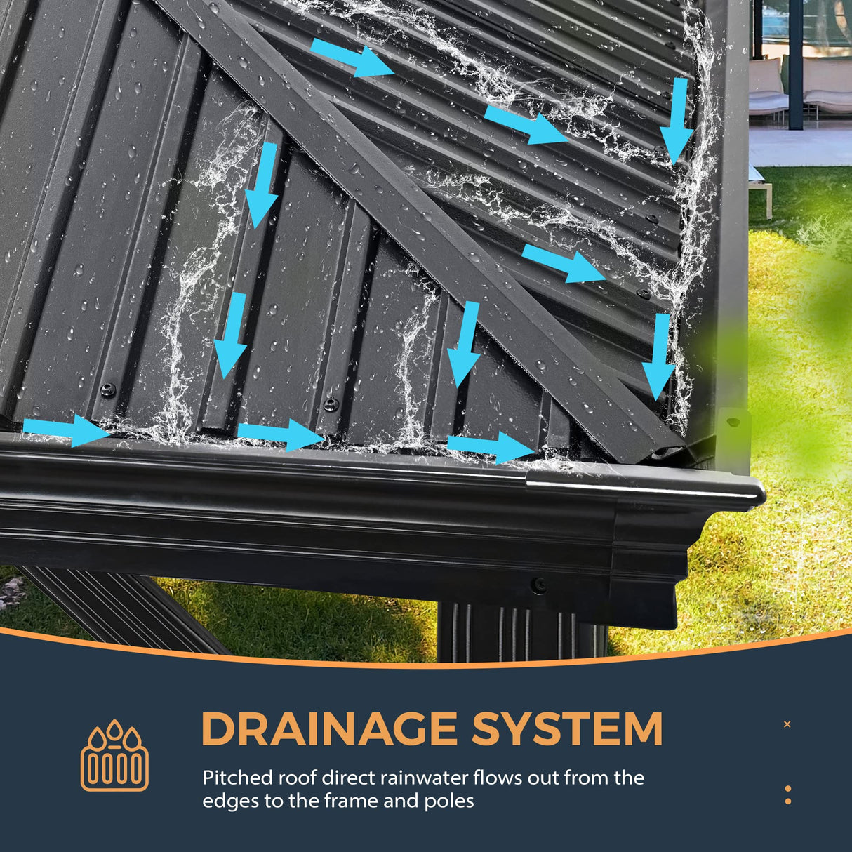 HAPPATIO 12' x 20' Hardtop Gazebo - Galvanized Steel Patio Double Roof Aluminum Gazebo with Curtains and Netting, Metal Permanent Pavilion Outdoor Gazebos for Patios, Gardens, and Lawns (Gray) HAPPATIO