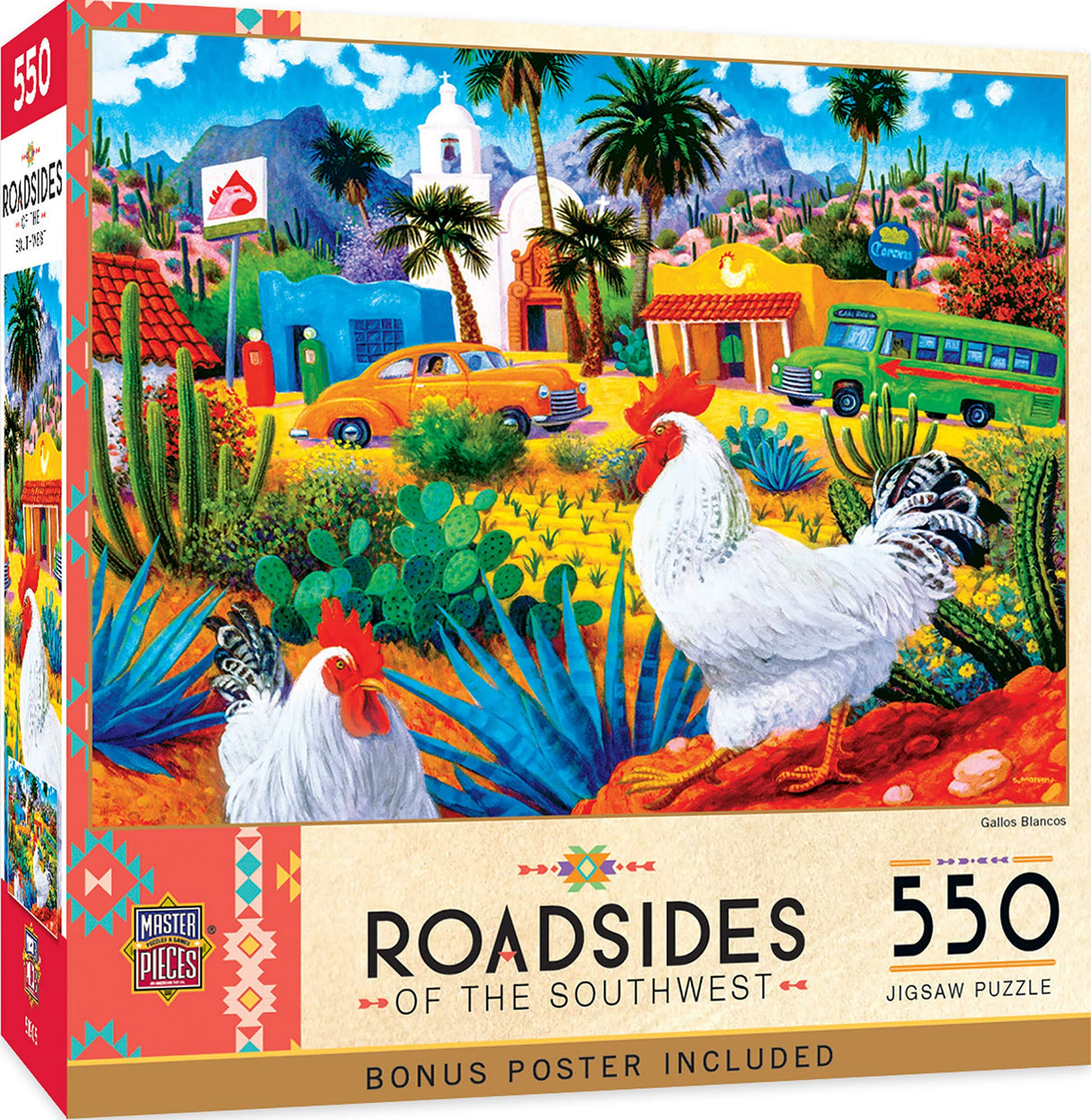 MasterPieces 550 Piece Jigsaw Puzzle for Adults and Family - Gallos Blancos - 18"x24" Masterpieces