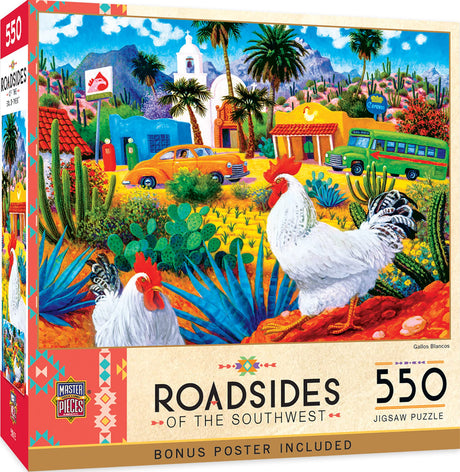 MasterPieces 550 Piece Jigsaw Puzzle for Adults and Family - Gallos Blancos - 18"x24" Masterpieces