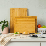 SMIRLY Wood Cutting Boards For Kitchen - Bamboo Cutting Board Set with Holder, Wood Cutting Board Set, Cutting Board Wood, Wooden Chopping Board, SMIRLY