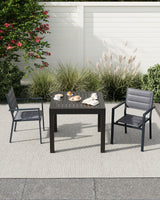 4 Piece Aluminum Patio Stackable Dining Chairs Set, Outdoor Metal Lightweight Stacking Dining Chair with Textilene Fabric, for Backyard Lawn Deck Poolside Porch Bistro, Dark Grey GAOMON