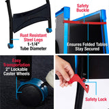 MD Sports Table Tennis Set, Regulation Ping Pong Table with Net, Paddles and Balls (8 Pieces) - Black & Light Blue MD Sports