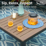 PHI VILLA 9 Pieces Outdoor Patio Furniture Set,Metal Frame Modern Outdoor Sectional Sofa Set,10 Seats Patio Conversation Sets with Coffee Table&Thickened Cushion,for Poolside and Backyard,Light Grey PHI VILLA