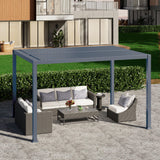 Kiss the Water 10'x12' Adjustable Louvered Pergola, Heavy-Duty Metal Outdoor Pergola, Metal Hardtop Gazebo with Adjustable Roof for Patio, Deck, Garden, Yard, Dark Gray Kiss the Water