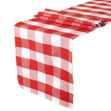 Buffalo Check Table Cover - 13''x72'' Red & White Cotton Checkered Plaid Table Runner for Farmhouse Dinners ShinyBeauty