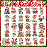 Xuhal 30 Pcs Christmas Diamond Painting Magnets Christmas Animal Diamond Art Magnet Kits for Adults Cute 5D Rhinestone Xmas Santa Hats Animal Refrigerator Magnetic Sticker for DIY Craft Fridge Gifts Xuhal
