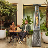 EAST OAK Pyramid Patio Heater, 48,000 BTU Outdoor Heater All Stainless Steel, Quartz Glass Tube Propane Heater for Commercial & Residential, Triple Protection System With Wheels, 2024 EAST OAK