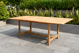 Amazonia Newcastle 9-Piece Outdoor Rectangular Dining Table Set | Certified Teak | Ideal for Patio and Indoors, Light Brown Amazonia