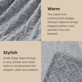 Bedsure Gentlesoft Sherpa Fleece Throw Blanket for Couch - Fluffy & Cozy Cable Jacquard Tufted Throw for Women Gift, Thick and Warm Christmas Blanket for Winter, Grey, 50x60 Inches Bedsure