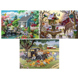 Bits and Pieces – Value Set of Three 100 Piece Jigsaw Puzzles for Adults – Dream Landscape, Home Grown, Sunrise Feasting, Completed Puzzle Size: 15" x 19" Bits and Pieces