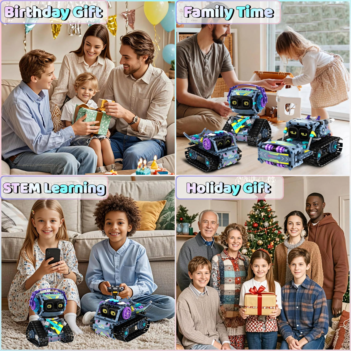 SparkLab STEM Toys for Boys Age 8-12 - Robot Kit & Building Blocks, 3in1 Technic Coding Robot Toy, Remote & App-Controlled Robotics Kit with 519 Pieces, for Teen Boys SparkLab