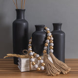Wooden Bead Garland Decor, Wood Beads Garland Decorative Beads, Wooden Beads Garland, Wood Bead Garland Farmhouse, Wood Bead Garland Tassels, Boho Tassel Garland Beads Decor Beads Wooden Garland Beads MAINEVENT