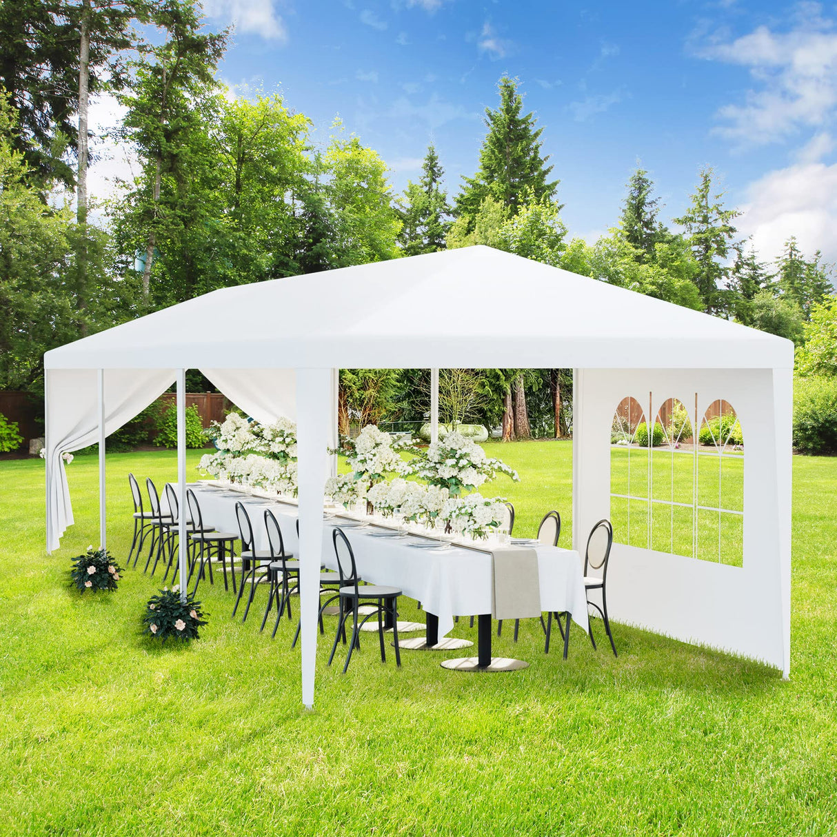HomGarden 10'x30' Outdoor Canopy Tent Patio Camping Gazebo Shelter Pavilion Cater Party Wedding BBQ Events Tent w/Removable Sidewalls HomGarden