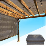 Alion Home Universal Breathable Pergola Shade Cover – Pergola Replacement Canopy – Outdoor Adjustable Shade Cover with Heavy Duty Weighted Metal Rods (20' x 9', Mocha Brown) Alion Home
