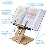 A+ Book Stand BS1500PRO Large Portable Height Adjustable Foldable Eye-Level Ergonomic Bookstand Holder for Reading Hands Free Large Thick Heavy College Textbooks Tablets Neck Pain Free A+ BOOK STAND