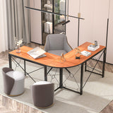 VECELO 59"x59" L Shaped Desk for Computer Gaming Multi-Usage Long 2 Person Table for Home Office Sturdy Writing Workstation, Easy Assembly/Saving Space, Rustic Brown VECELO