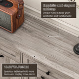 Spurgehom Double Tilt Out Trash Cabinet 13 Gallon Kitchen Waste Bins, Laundry Hamper Tilt Out Pet Proof Hidden Wooden Trash Bin for Kitchen, Grey Spurgehom