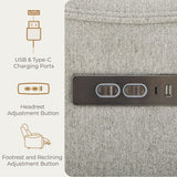 CHITA Swivel Rocker Recliner Chair, Power Nursery Glider Recliner, Nursery Rocking Chair with Adjustable Power Headrest, FSC Certified, Solid Wood Base, Crockery (Gray) CHITA