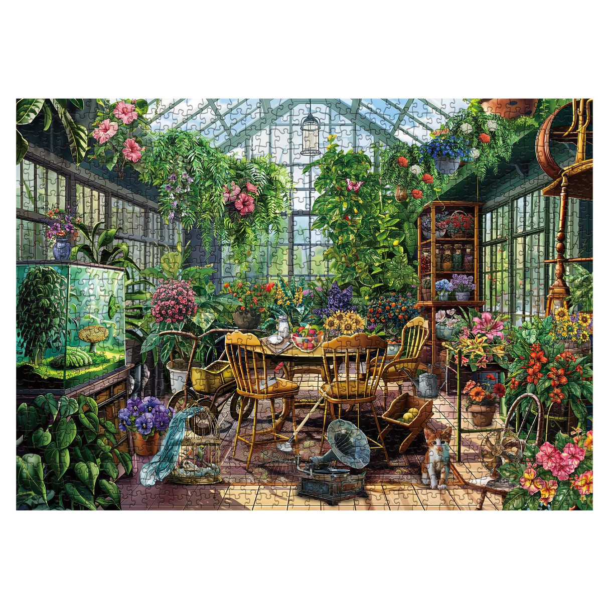 Flower Plant Garden Puzzle 1000 Pieces for Adults, Spring Greenhouse Jigsaw Puzzle Botanical, Colorful Floral Puzzle BBOLDIN