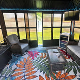 PURPLE LEAF 12' X 16' Sunroom Patio Hardtop Gazebo Double Top Galvanized Steel Roof Outdoor Screen House Aluminum Solarium Backyard Sun Room PURPLE LEAF