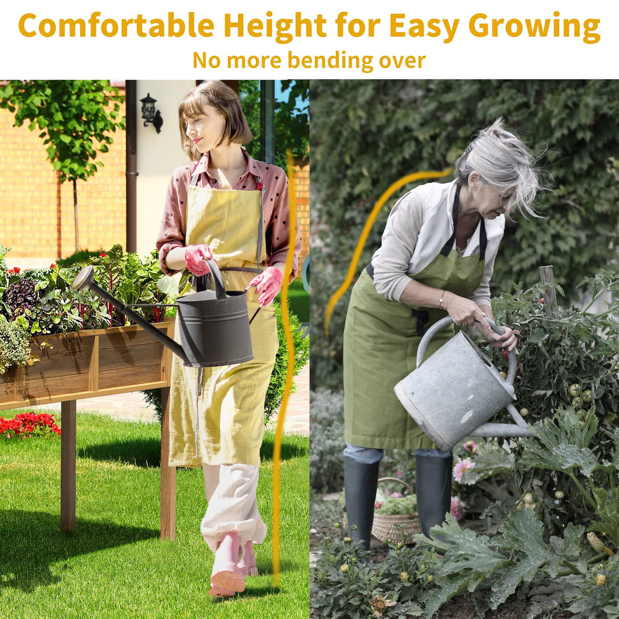 DWVO 48x18x30in Raised Garden Bed, Poly Wood Planter Box Stand,Weather Resistant Planter Box with Legs, Elevated Garden Bed for Backyard, Patio, Balcony, Brown DWVO