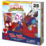 Marvel, 25-Piece Jigsaw Foam Squishy Puzzle Go Spidey! Disney Junior Spidey and his Amazing Friends Show, for Kids Ages 4 and up Spin Master Games