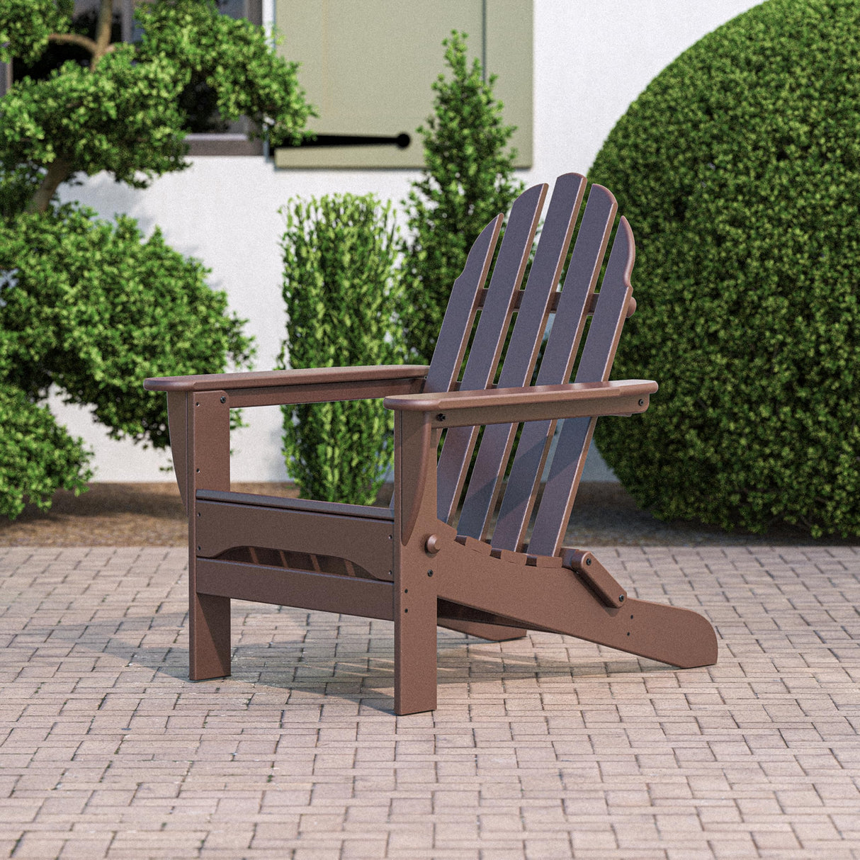 POLYWOOD AD5030MA Classic Folding Adirondack Chair, 35.00" x 29" x 35.00", Mahogany Polywood