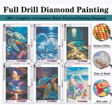 AREOPNMG 6pack Sea Turtle Beach Diamond Painting Kits for Adults Beginners,5D Moonlight Waterfall Landscape Diamond Art,DIY Full Round Drill Dot Gem Art Kits,Home Wall Decor 9.8x13.8 Inch AREOPNMG