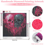 MAXBYE Halloween Diamonds Art Kits for Adults, 5D Skull Love Heart Diamond Painting Kits for Beginnert, DIY Full Drill Diamond Art for Home Wall Decor and Gift 12x12in MAXBYE