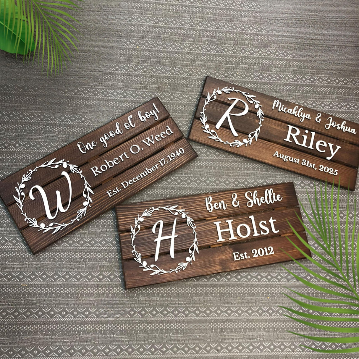 Personalized Wooden Monogram Family Sign with Couples Names, Custom Name Sign, Unique Wedding Gift for Couples, Rustic Established Date Plaque, Anniversary Gifts for Wife or Husband Gifts aydan's unique finds