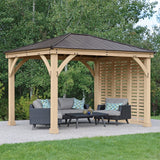 Yardistry 10' Meridian Wooden Privacy Wall, Fits One Side of 10' Meridian Gazebos, Cedar Yardistry