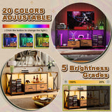 EKNKOZY Dresser TV Stand with Power Outlets & LED Lights, Up to 65 Inches Dresser TV Stand with 2 Large Dresser Drawers, Bedroom Dresser with 3 Open Storage Shelf (Rustic Brown, 55 INCH) EKNKOZY