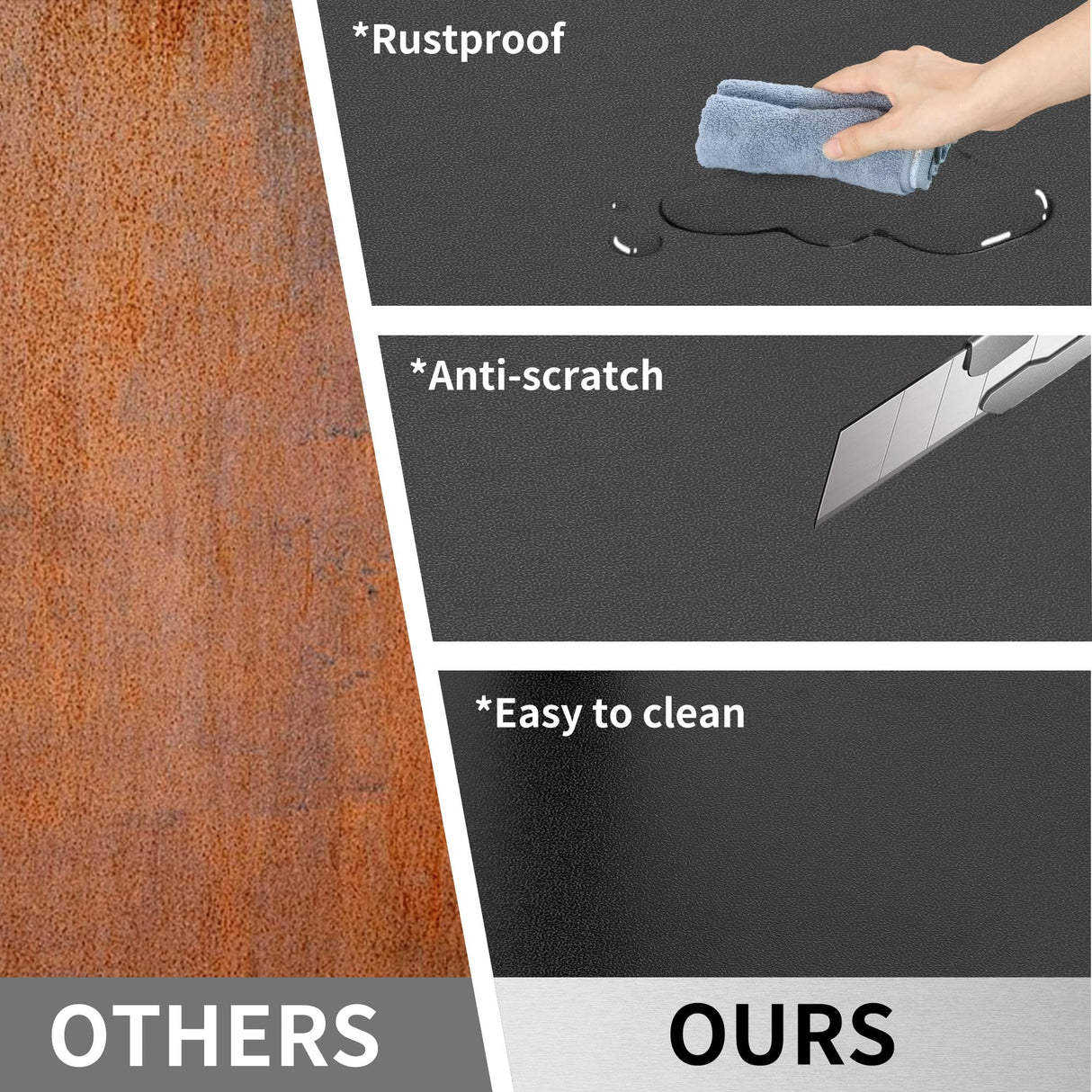 EKJ 72" H Garage Shelving 2500 LBS Heavy Duty Storage Shelves, Adjustable 5 Tier Metal Shelving Unit, Metal Racks for Storage, Utility Shelves for Workshop, Basement, Home Office 72" H*35.4"W*15.7"D EKJ