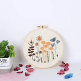 3 Sets of Beginner Embroidery Kits with 3 Patterns and 6 Needles, Needlepoint Kits for Adults,Including Embroidery Floss,3 Plastic Hoops and 3 Cotton Fabric keke