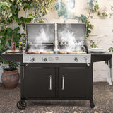 Royal Gourmet ZH3002N Propane Gas and Charcoal Grill Combo, Dual Fuel BBQ Grill with 2 Side Shelves for Outdoor Patio Garden Backyard Barbecue, 20,000 BTUs, Silver & Black Royal Gourmet