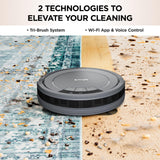 Shark AV753 ION Robot Vacuum, Tri-Brush System, Wifi Connected, 120 Min Runtime, Works with Alexa, Multi Surface Cleaning, Grey Shark