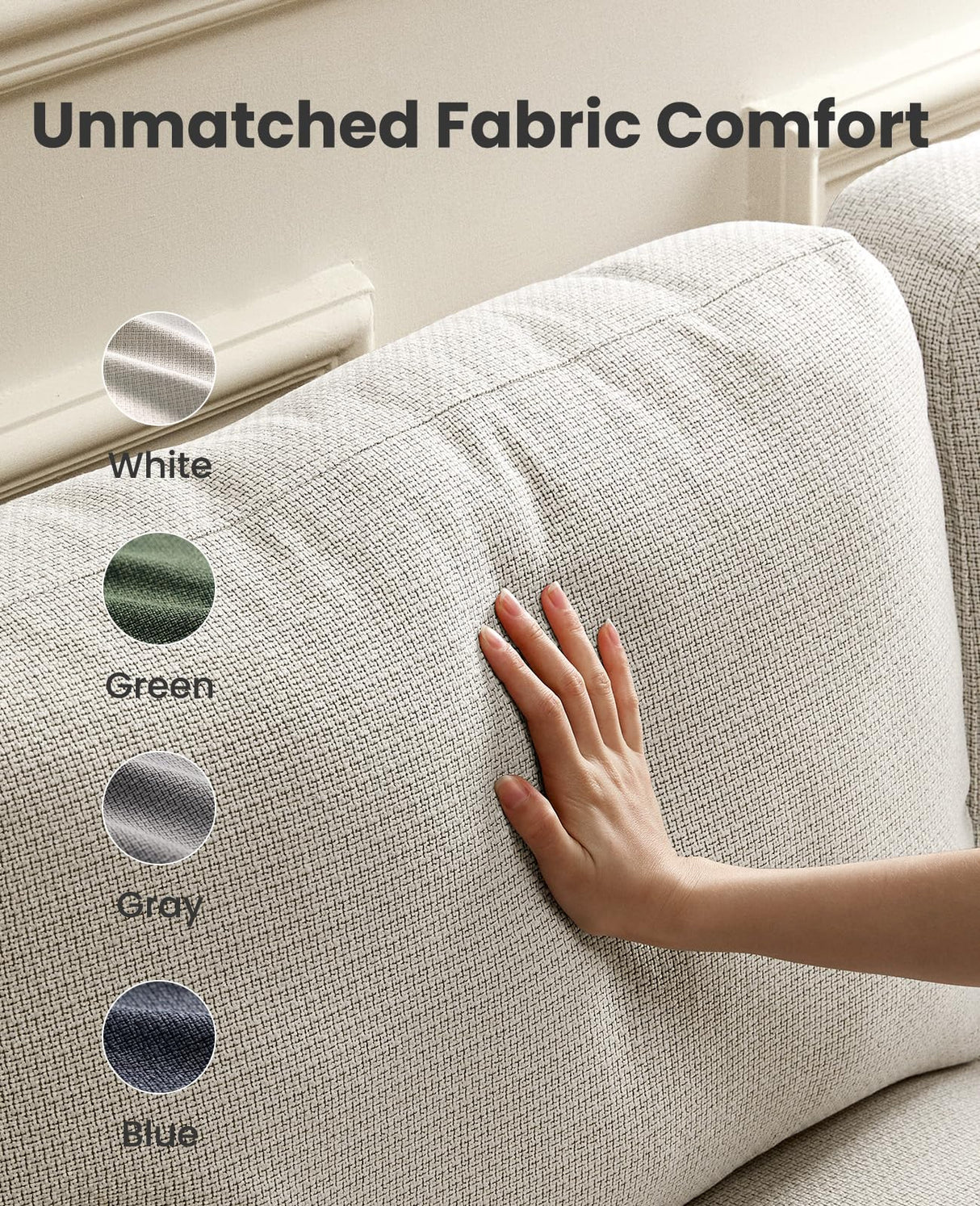 Amada 65" Sofa,Loveseat with Deep Seats and Wide Armrests,Mid Century Modern Upholstered Sofa,Couches for Living Room,Futon Small Couch,Removable Sofa Cover,Easy to Install,White AMADA HOMEFURNISHING