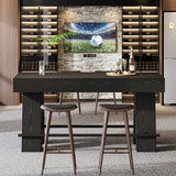 Tribesigns Bar Table, 63-Inch Bar Height Pub Table, Counter Height Table with Metal Footrest, Rectangular High Top Dining Counter Tables with Wood Base for Home Bar, Kitchen, Black Tribesigns